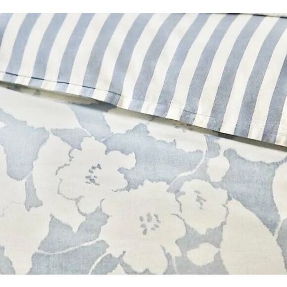 Ralph Lauren Willa chambray white striped and floral print pillowcase - Picture 8 of 11